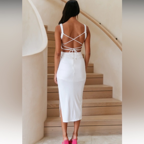 Radio Waves Maxi Dress White - Hello Molly (size medium) - Picture 2 of 3